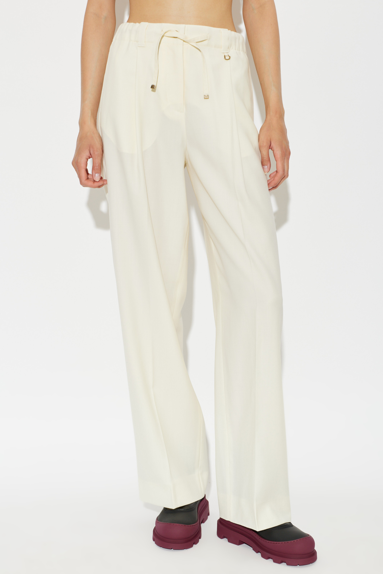 Moncler Wool Pleated Trousers | Women's | Vitkac
